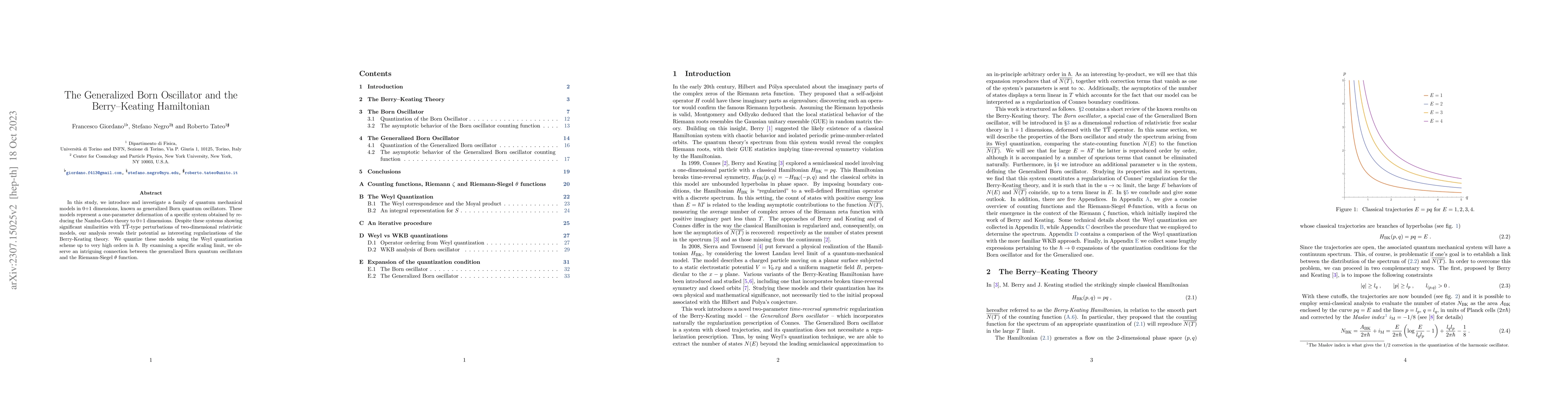 Thumbnail for The Generalised Born Oscillator and the Berry-Keating Hamiltonian