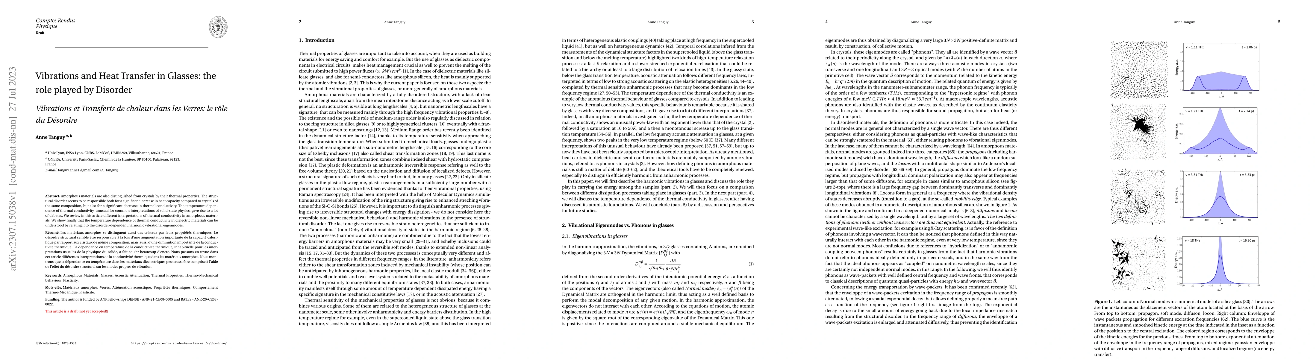 Thumbnail for Vibrations and Heat Transfer in Glasses: the role played by Disorder
