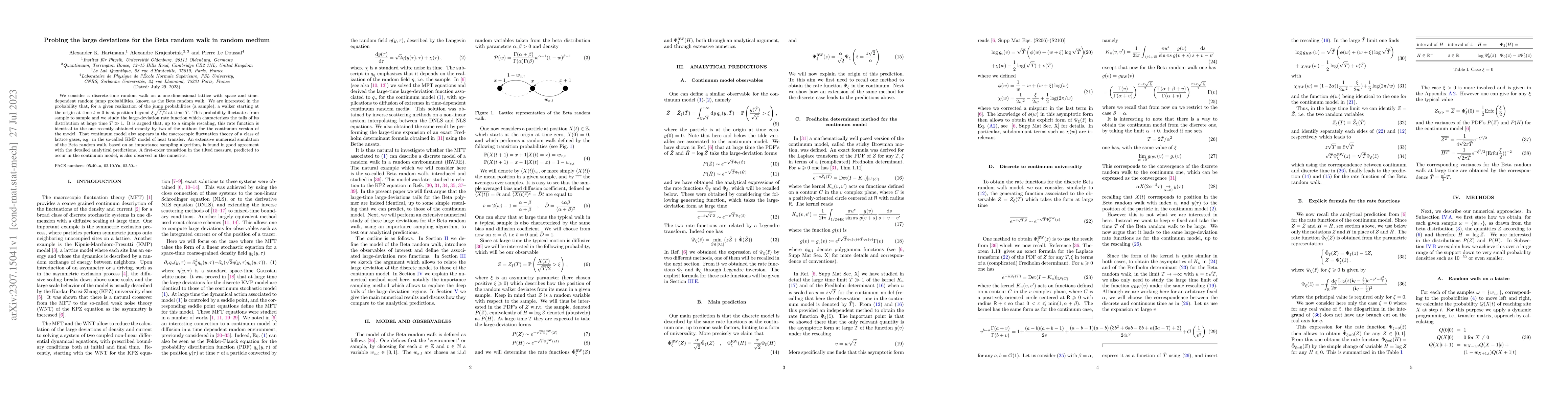 Thumbnail for Probing the large deviations for the Beta random walk in random medium