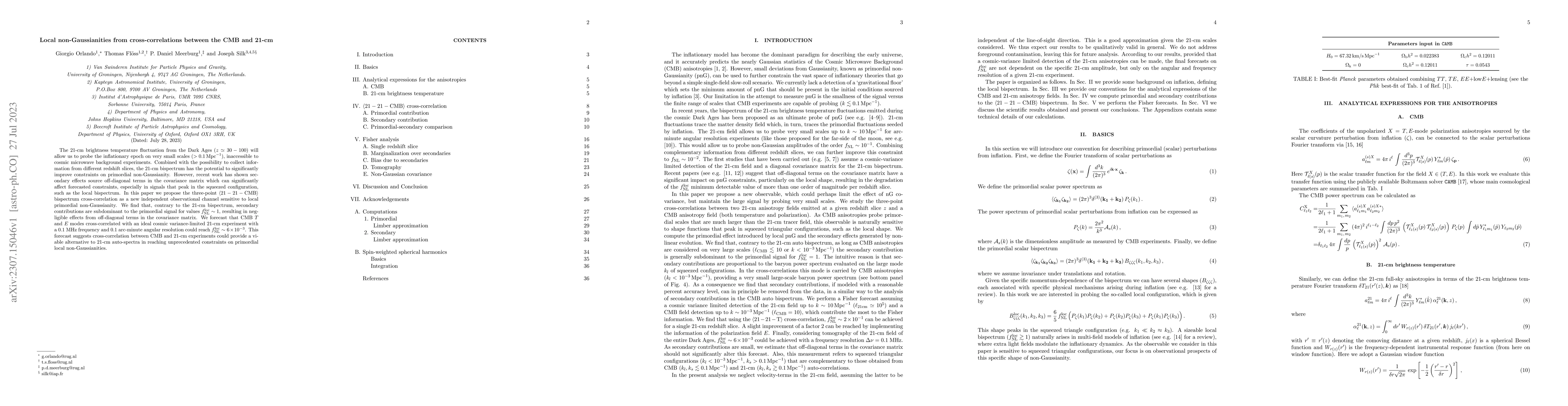 Thumbnail for Local non-Gaussianities from cross-correlations between the CMB and
  21-cm