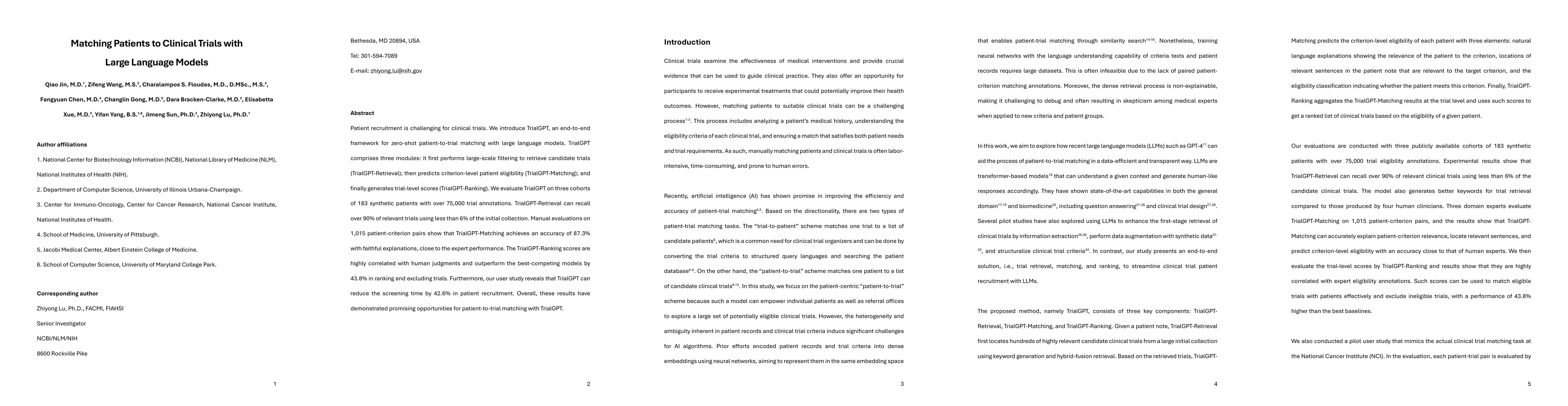 Thumbnail for Matching Patients to Clinical Trials with Large Language Models