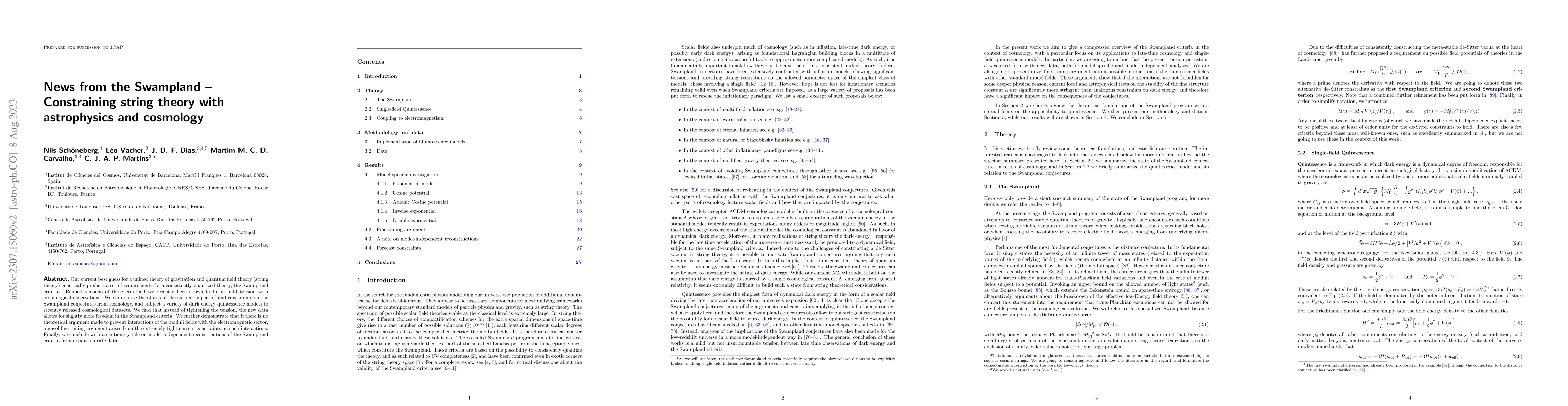 Thumbnail for News from the Swampland -- Constraining string theory with astrophysics
  and cosmology