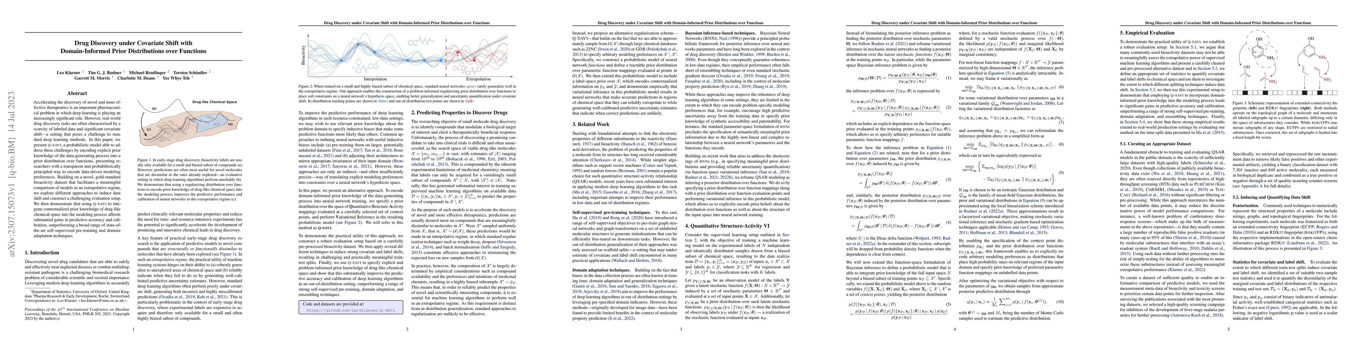 Thumbnail for Drug Discovery under Covariate Shift with Domain-Informed Prior
  Distributions over Functions