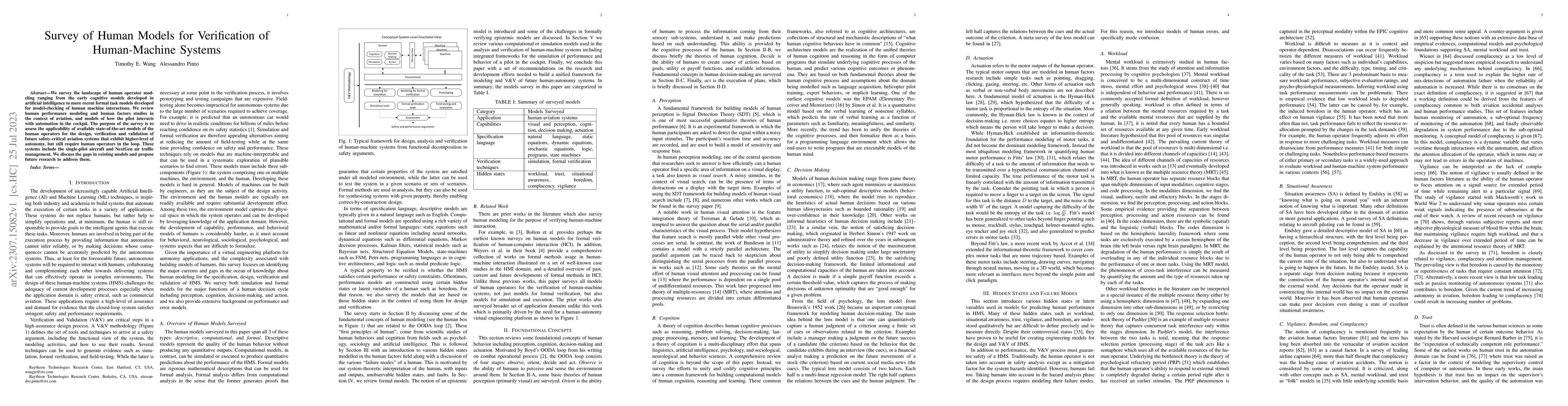 Thumbnail for Survey of Human Models for Verification of Human-Machine Systems