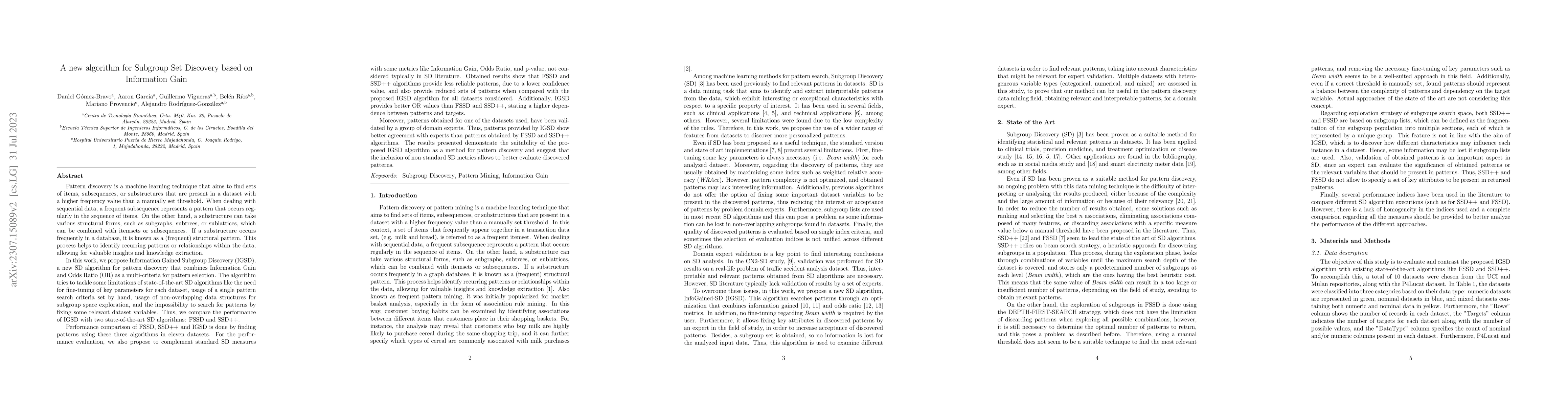 Thumbnail for A new algorithm for Subgroup Set Discovery based on Information Gain