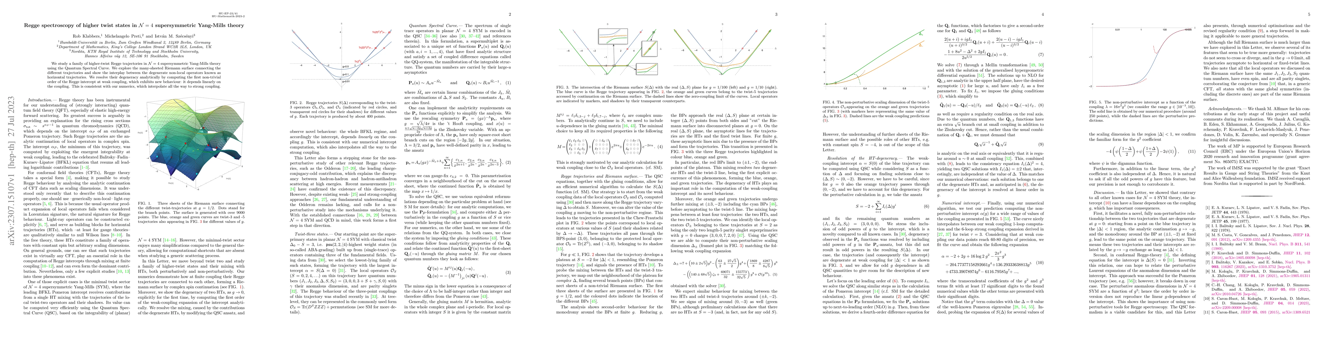 Thumbnail for Regge spectroscopy of higher twist states in $\mathcal{N}=4$
  supersymmetric Yang-Mills theory