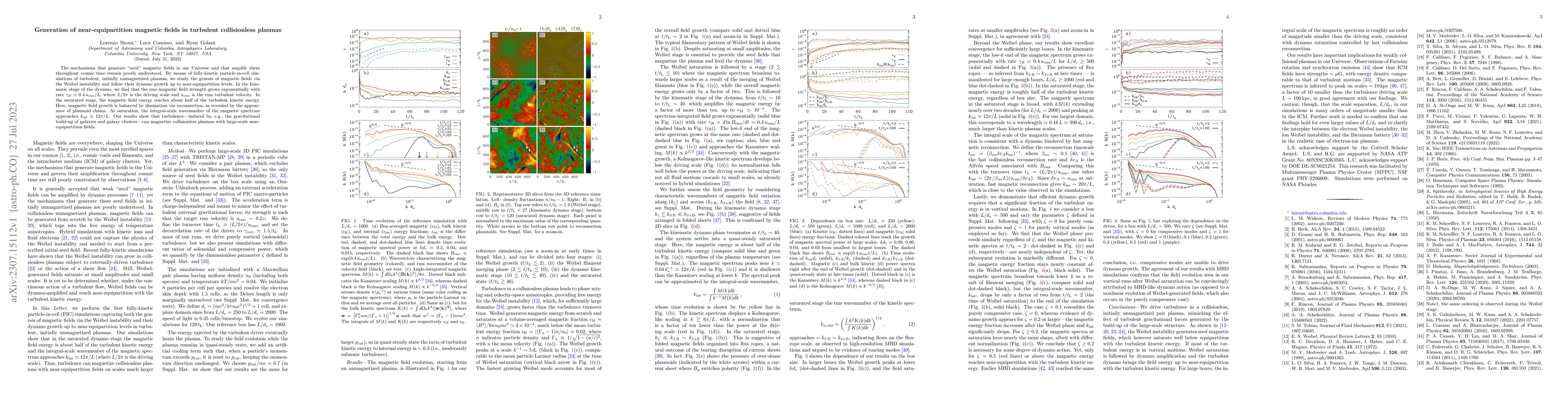 Thumbnail for Generation of near-equipartition magnetic fields in turbulent
  collisionless plasmas