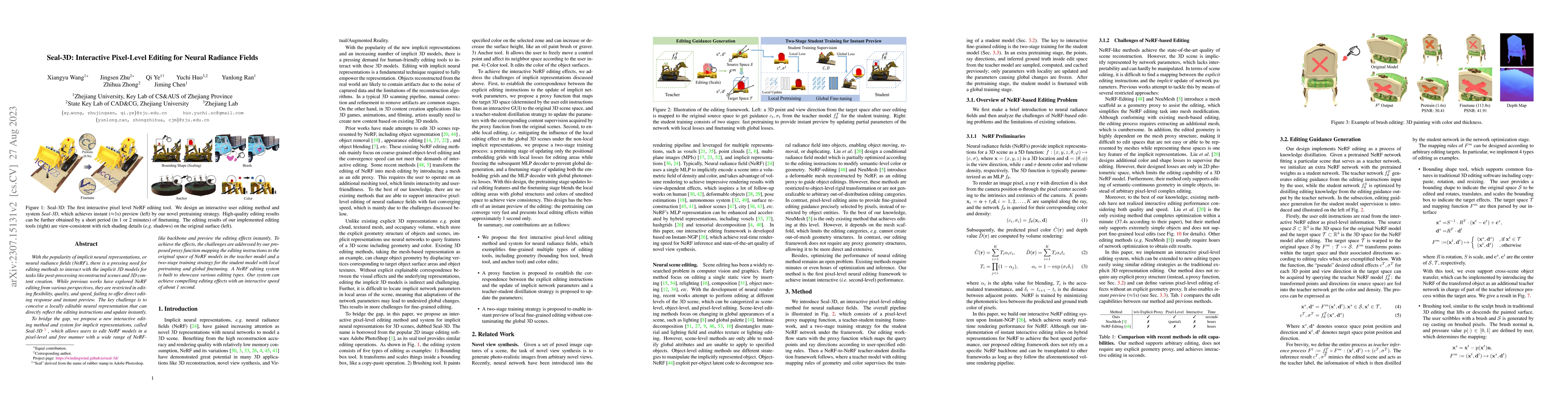 Thumbnail for Seal-3D: Interactive Pixel-Level Editing for Neural Radiance Fields