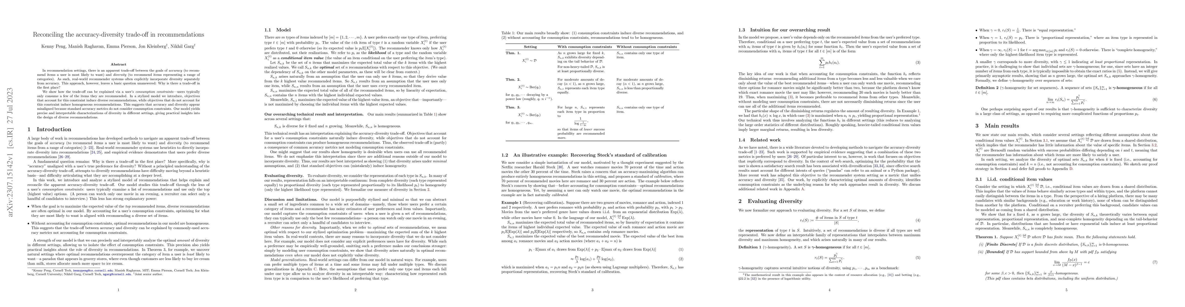 Thumbnail for Reconciling the accuracy-diversity trade-off in recommendations