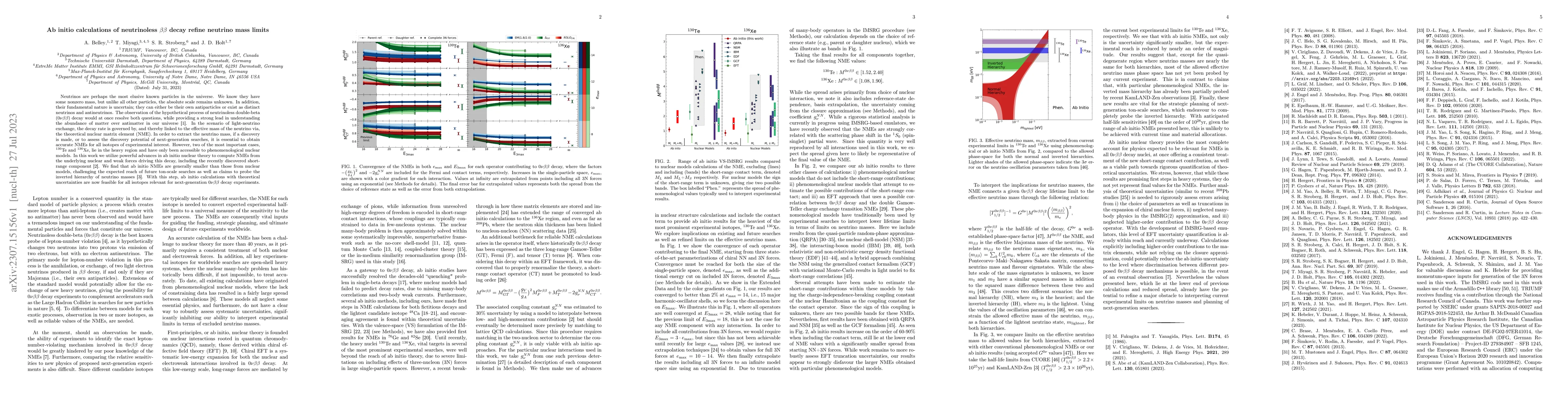 Thumbnail for Ab initio calculations of neutrinoless $\beta \beta$ decay refine
  neutrino mass limits