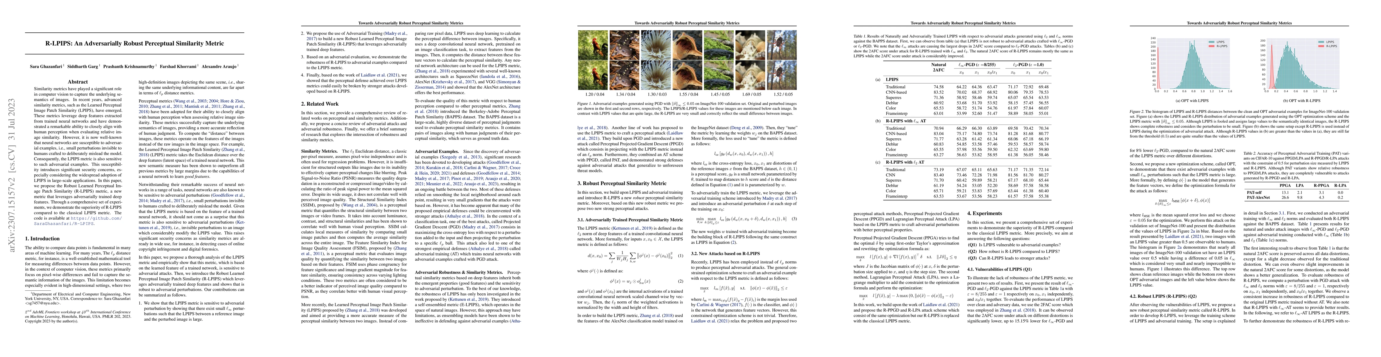 Thumbnail for R-LPIPS: An Adversarially Robust Perceptual Similarity Metric