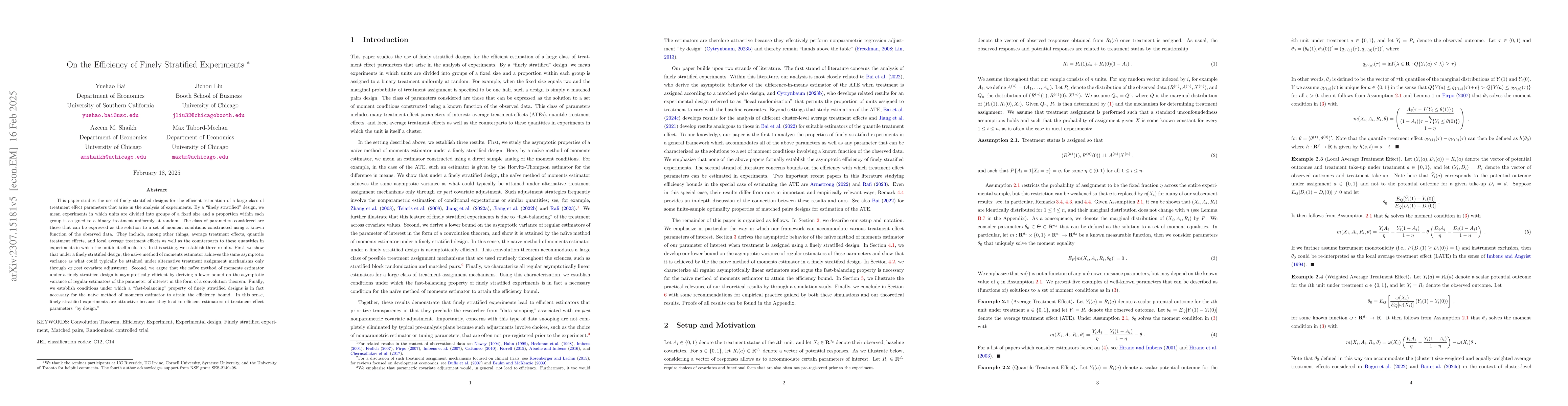 Thumbnail for On the Efficiency of Finely Stratified Experiments