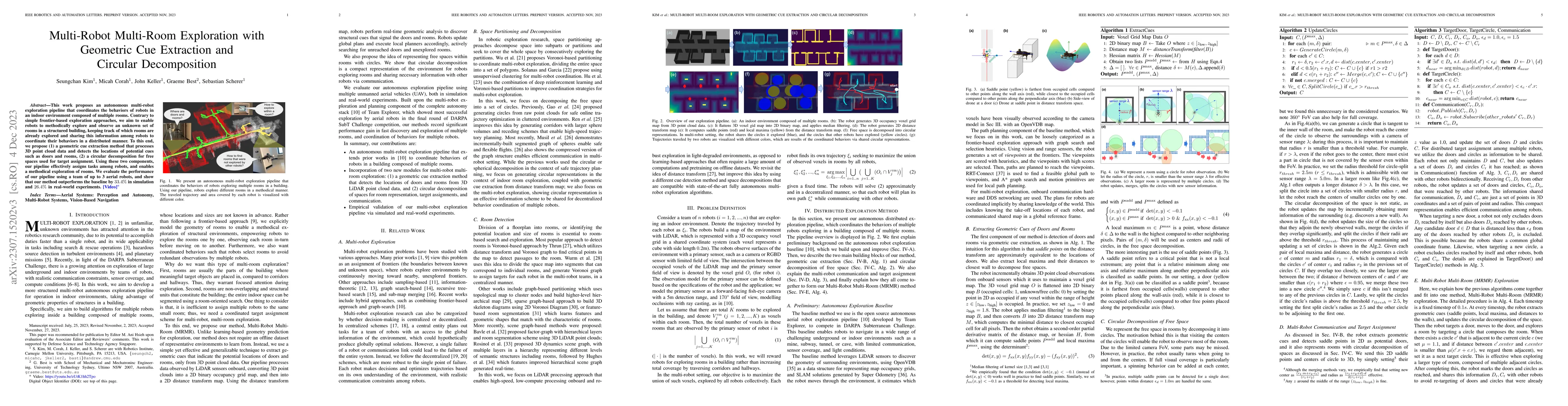 Thumbnail for Multi-Robot Multi-Room Exploration with Geometric Cue Extraction and
  Circular Decomposition