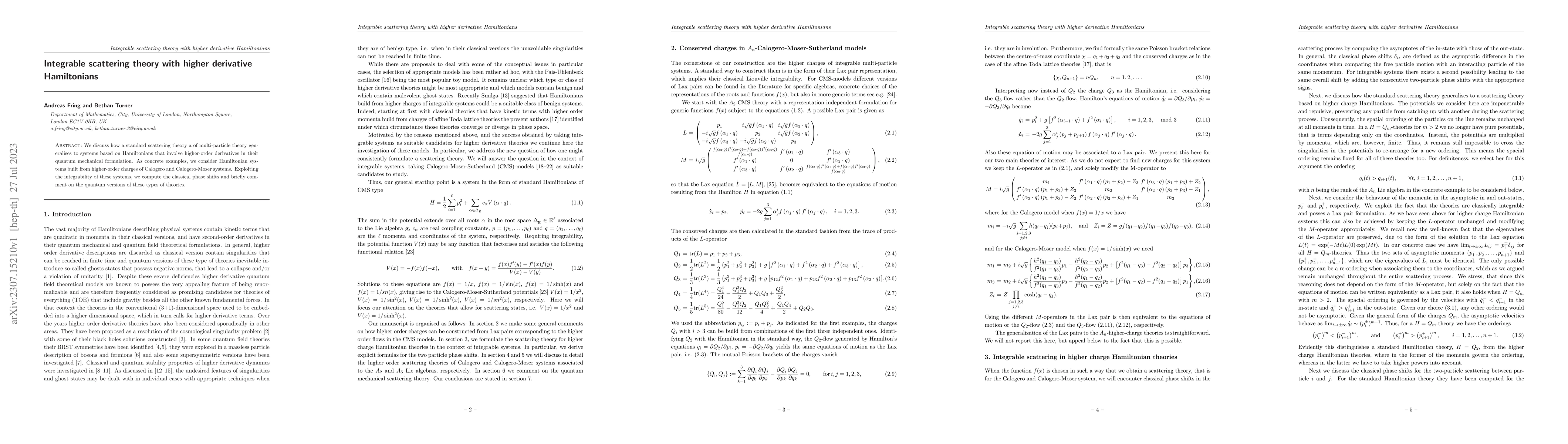 Thumbnail for Integrable scattering theory with higher derivative Hamiltonians