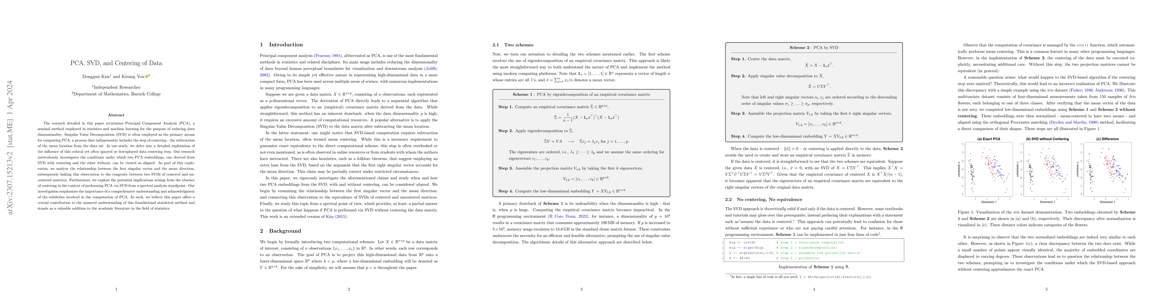 Thumbnail for PCA, SVD, and Centering of Data
