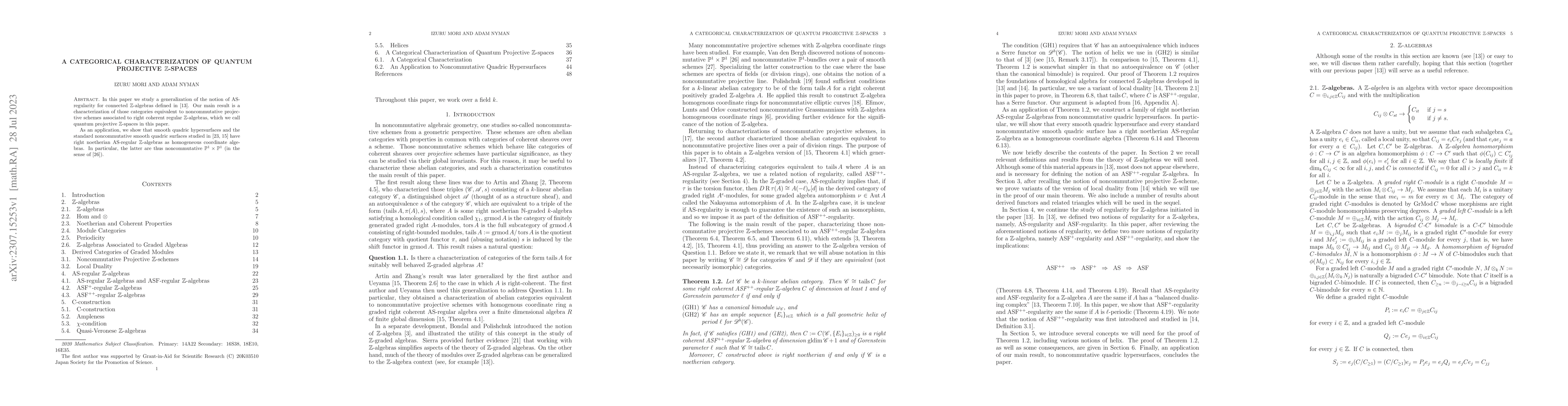 Thumbnail for A categorical characterization of quantum projective $\mathbb Z$-spaces