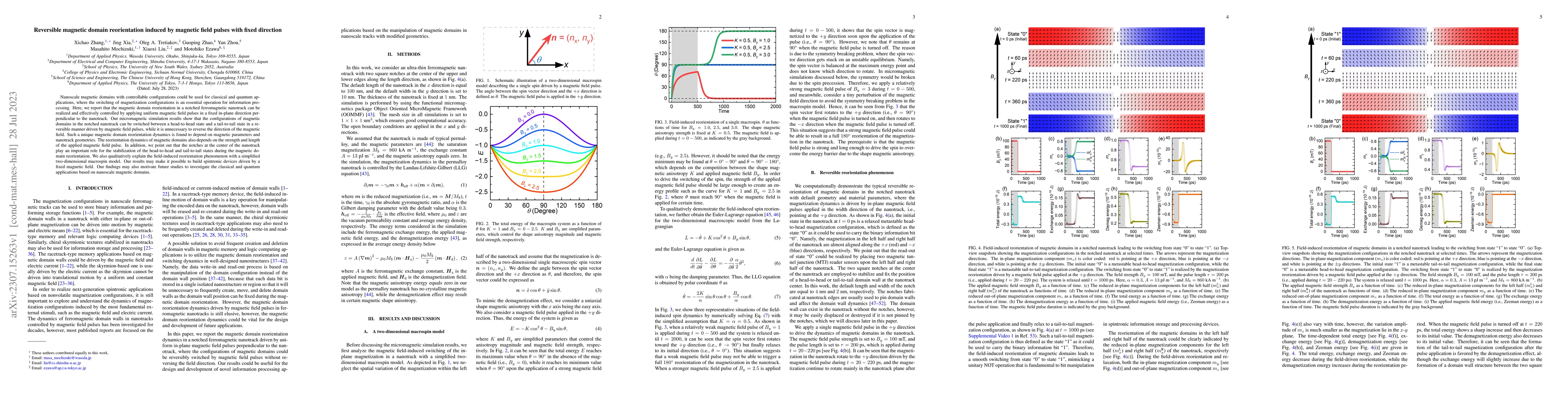 Thumbnail for Reversible magnetic domain reorientation induced by magnetic field
  pulses with fixed direction
