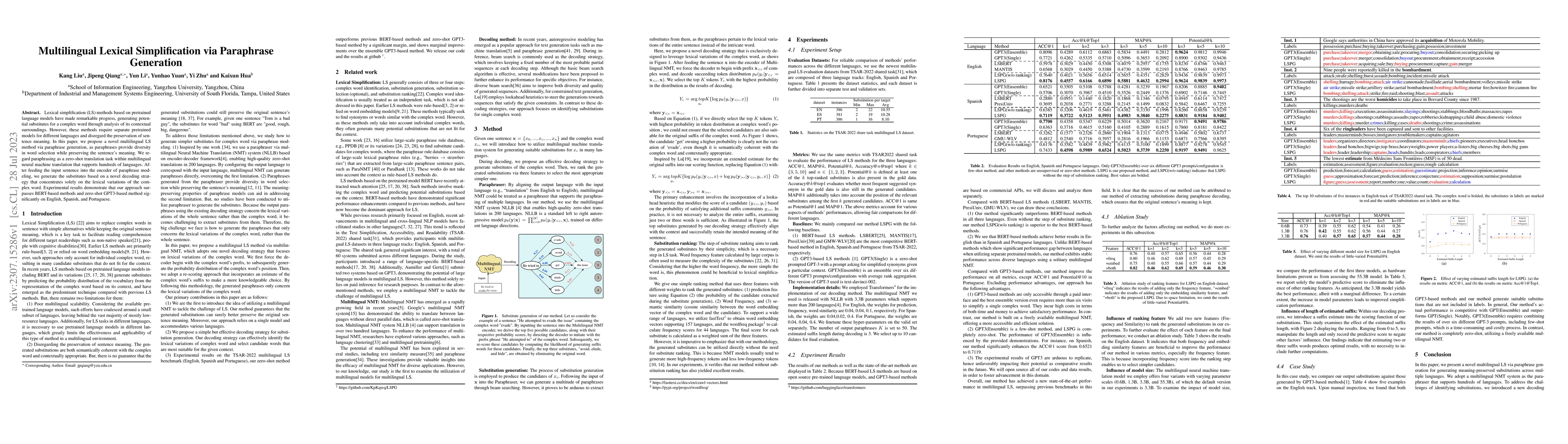 Thumbnail for Multilingual Lexical Simplification via Paraphrase Generation