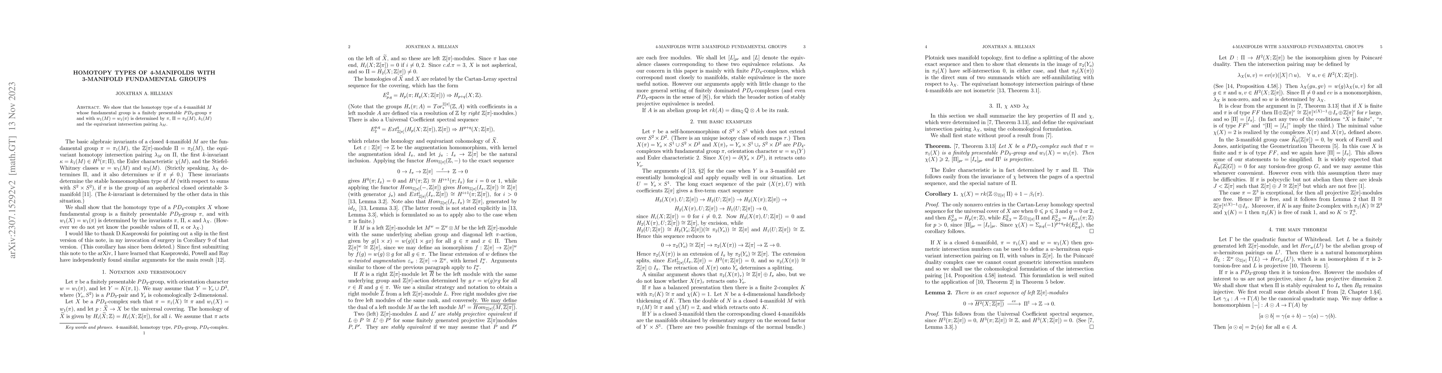 Thumbnail for Homotopy types of 4-manifolds with 3-manifold fundamental groups