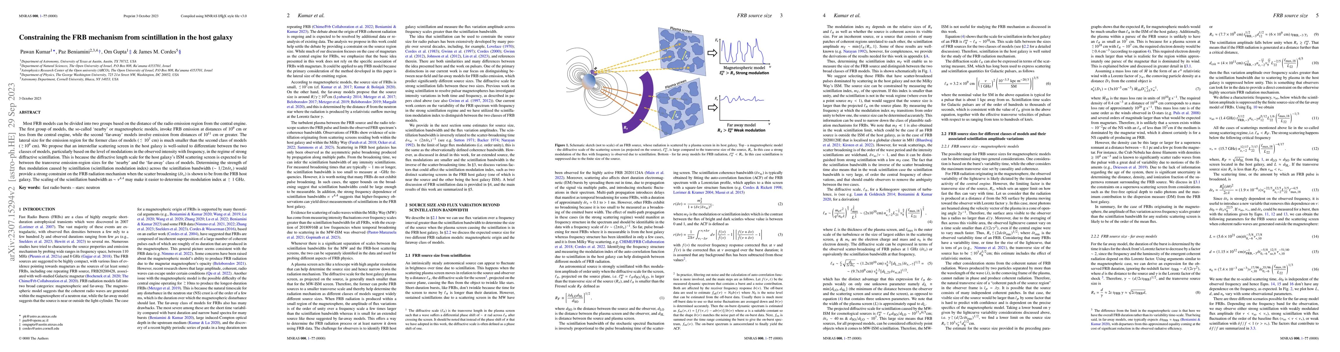 Thumbnail for Constraining the FRB mechanism from scintillation in the host galaxy