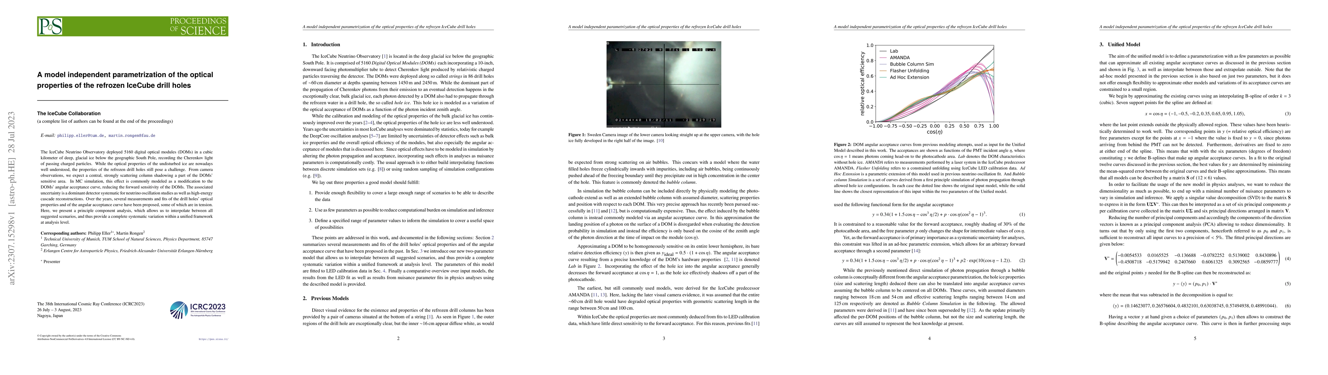 Thumbnail for A model independent parametrization of the optical properties of the
  refrozen IceCube drill holes