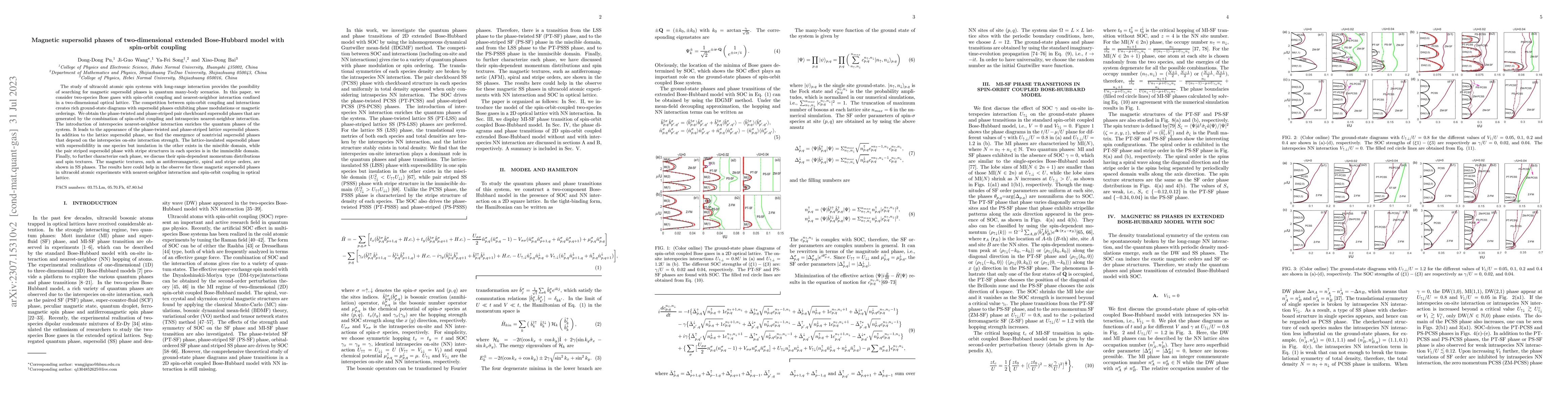 Thumbnail for Magnetic supersolid phases of two-dimensional extended Bose-Hubbard
  model with spin-orbit coupling