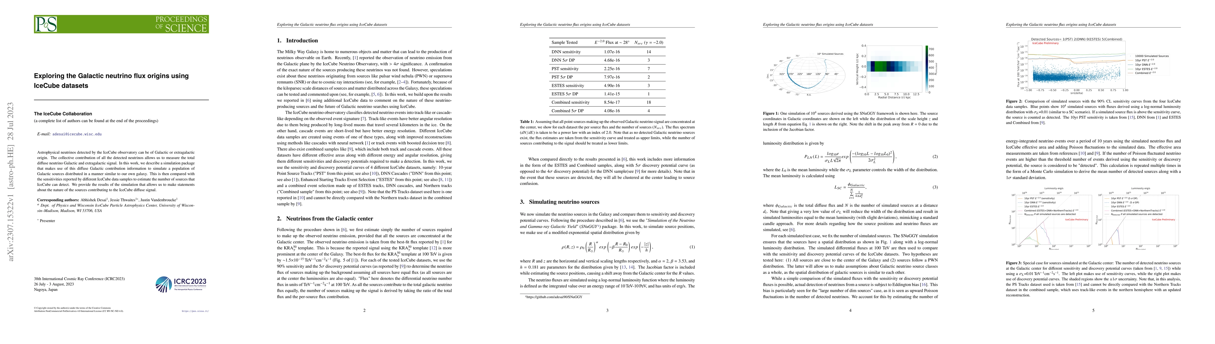 Thumbnail for Exploring the Galactic neutrino flux origins using IceCube datasets
