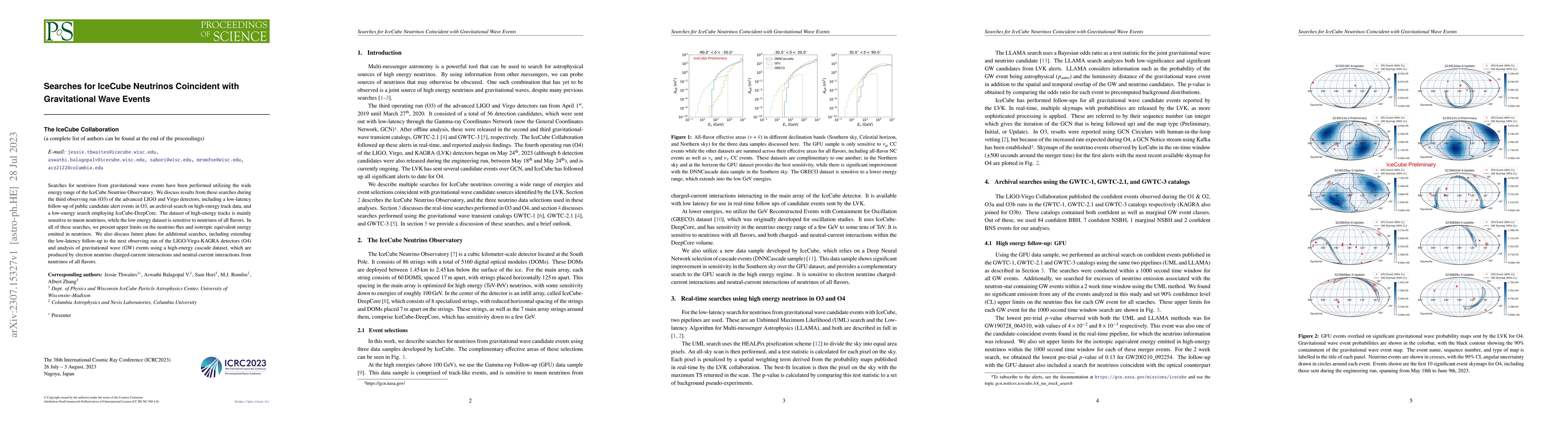 Thumbnail for Searches for IceCube Neutrinos Coincident with Gravitational Wave Events