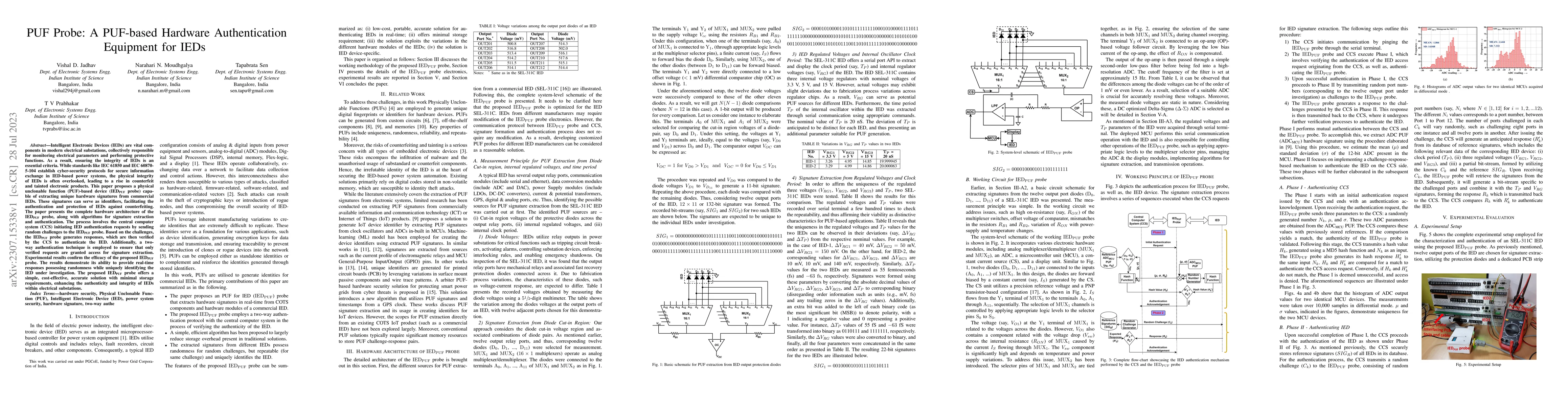 Thumbnail for PUF Probe: A PUF-based Hardware Authentication Equipment for IEDs