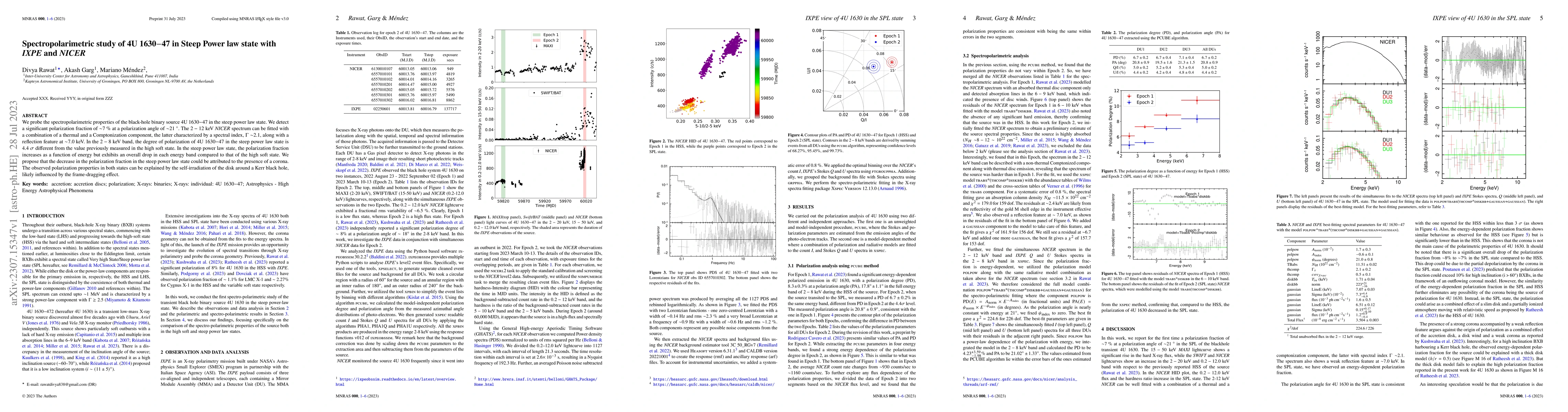 Thumbnail for Spectropolarimetric study of 4U 1630$-$47 in Steep Power law state with
  IXPE and NICER