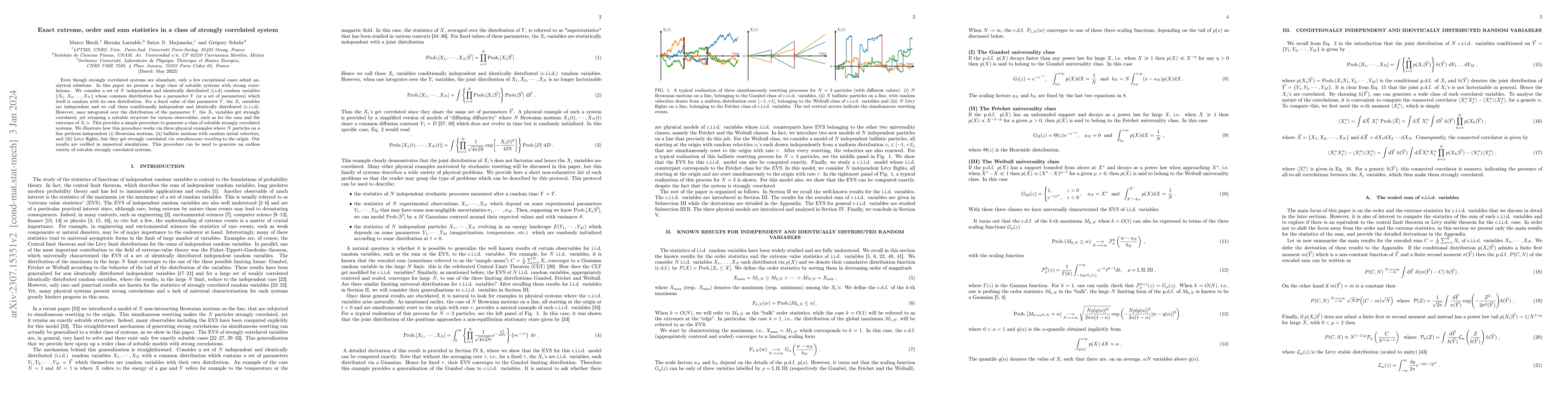 Thumbnail for Exact extreme, order and sum statistics in a class of strongly
  correlated system