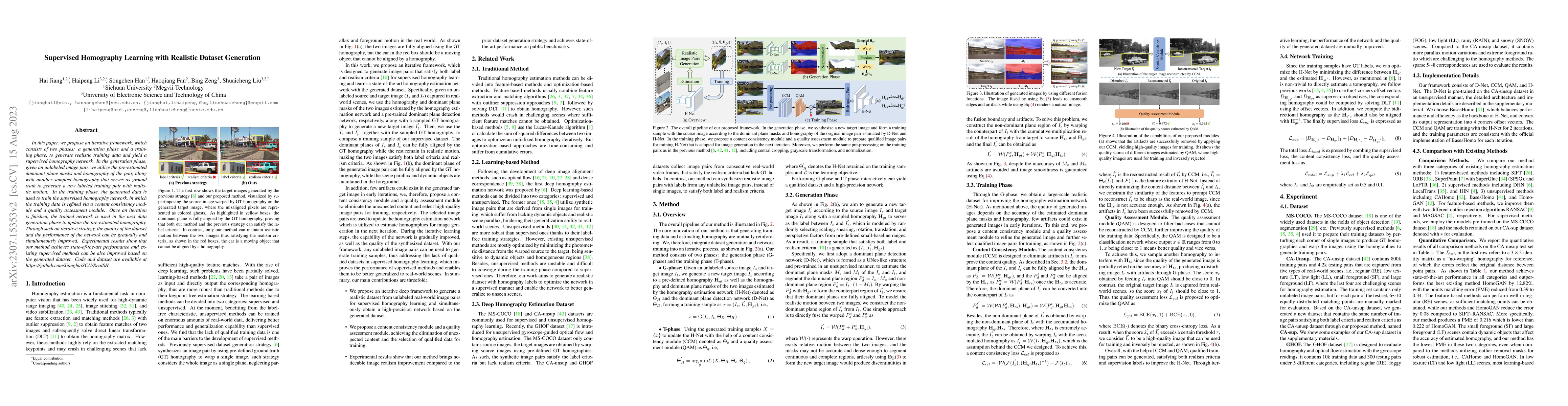 Thumbnail for Supervised Homography Learning with Realistic Dataset Generation