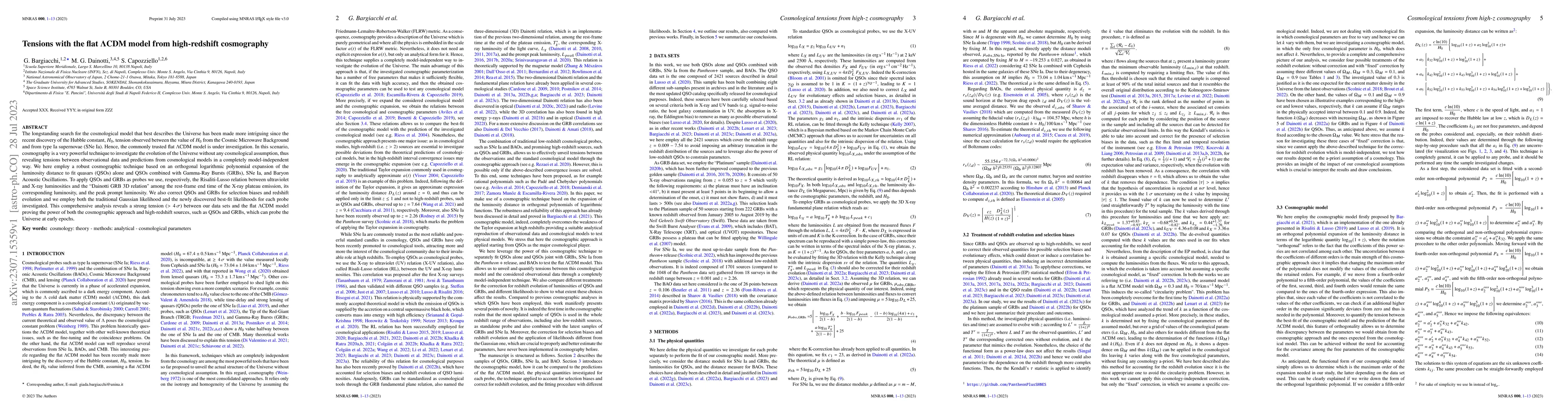 Thumbnail for Tensions with the flat $\boldsymbol{\Lambda}$CDM model from
  high-redshift cosmography