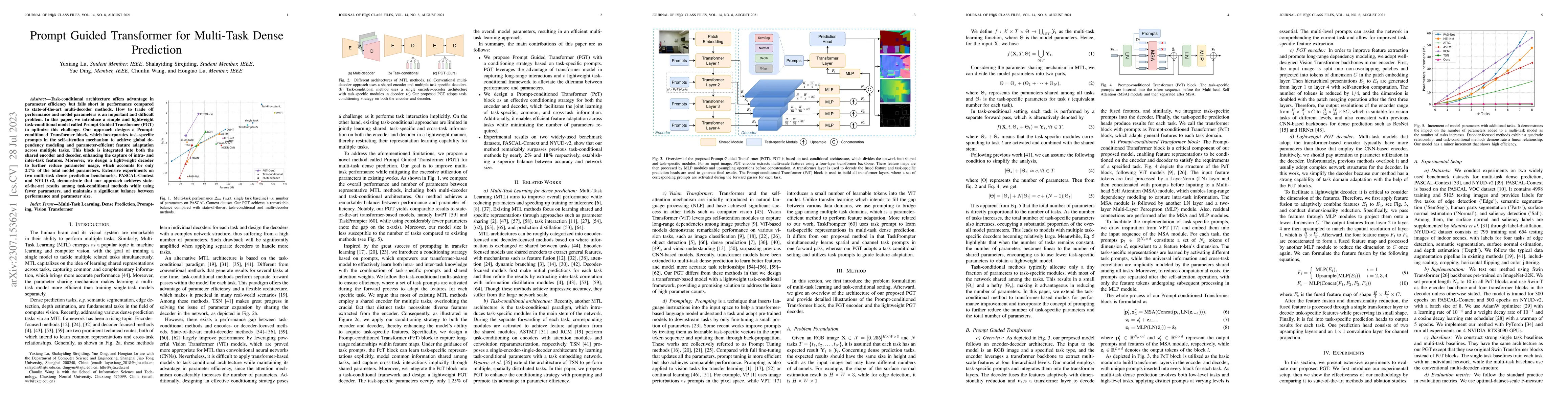 Thumbnail for Prompt Guided Transformer for Multi-Task Dense Prediction
