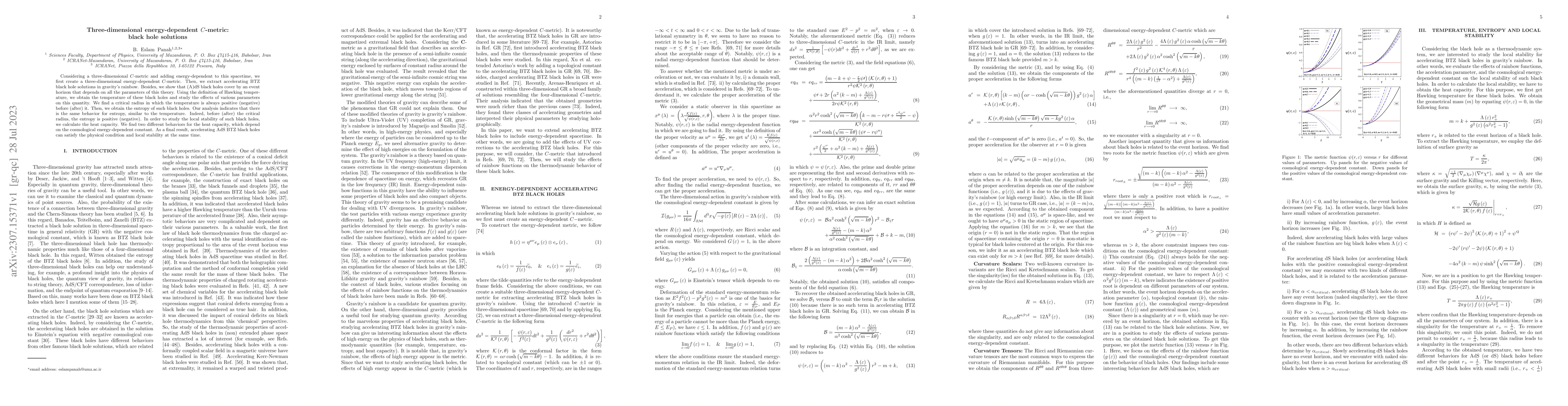 Thumbnail for Three-dimensional energy-dependent $C$-metric: black hole solutions