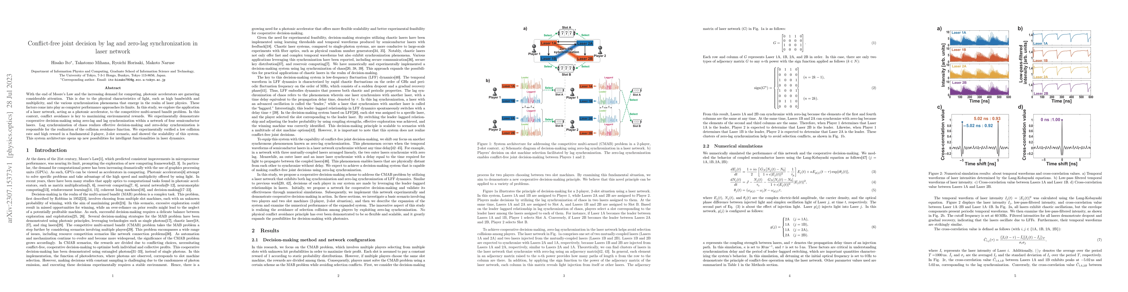 Thumbnail for Conflict-free joint decision by lag and zero-lag synchronization in
  laser network