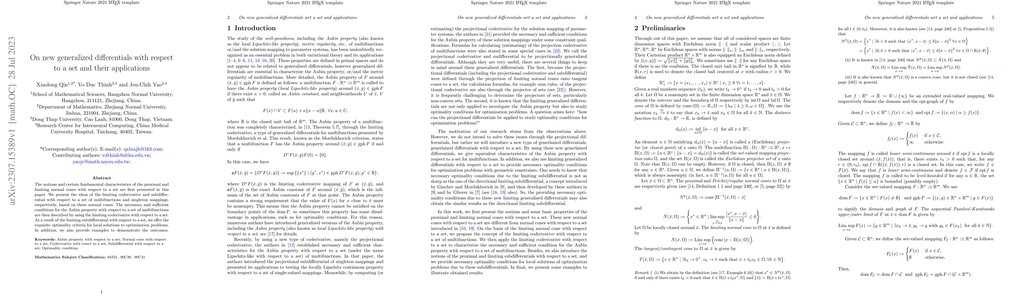 Thumbnail for On new generalized differentials with respect to a set and their
  applications