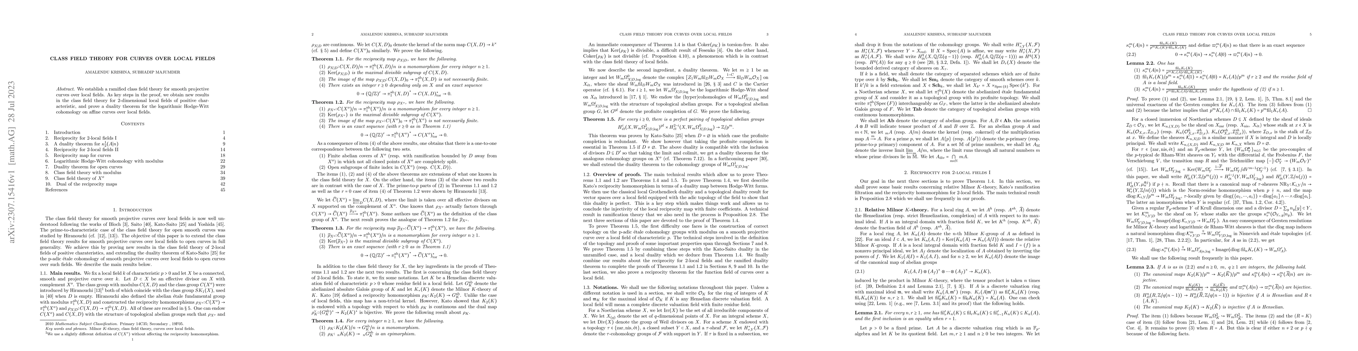 Thumbnail for Class field theory for curves over local fields