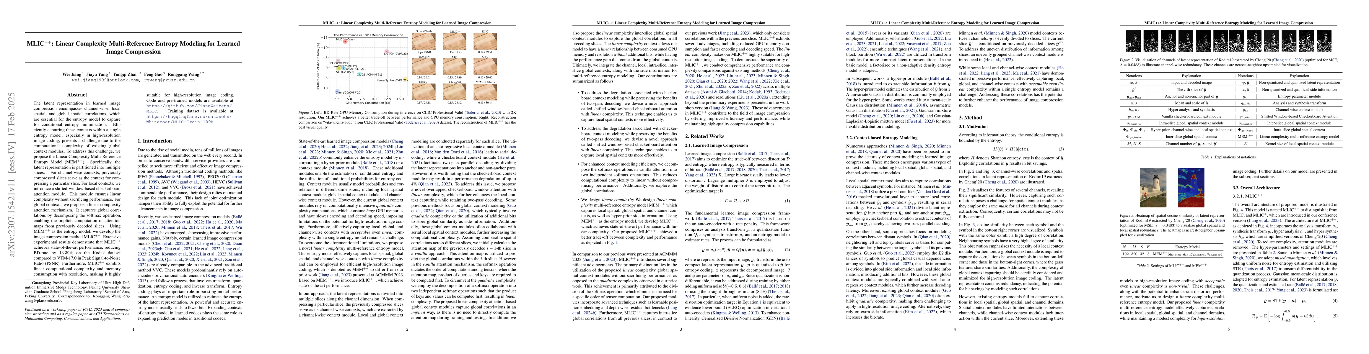 Thumbnail for MLIC++: Linear Complexity Multi-Reference Entropy Modeling for Learned
  Image Compression