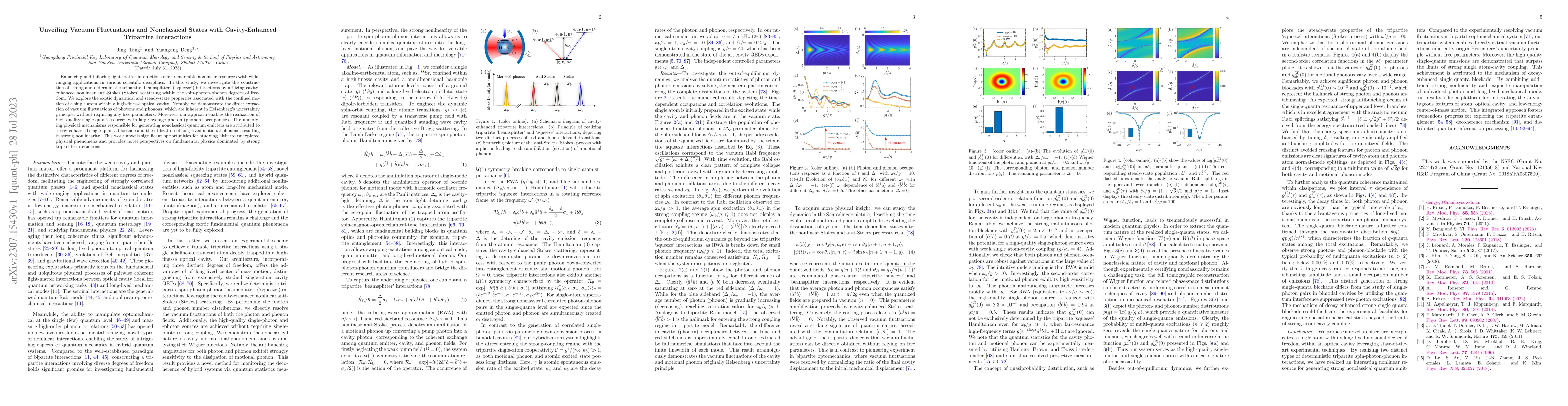 Thumbnail for Unveiling Vacuum Fluctuations and Nonclassical States with
  Cavity-Enhanced Tripartite Interactions