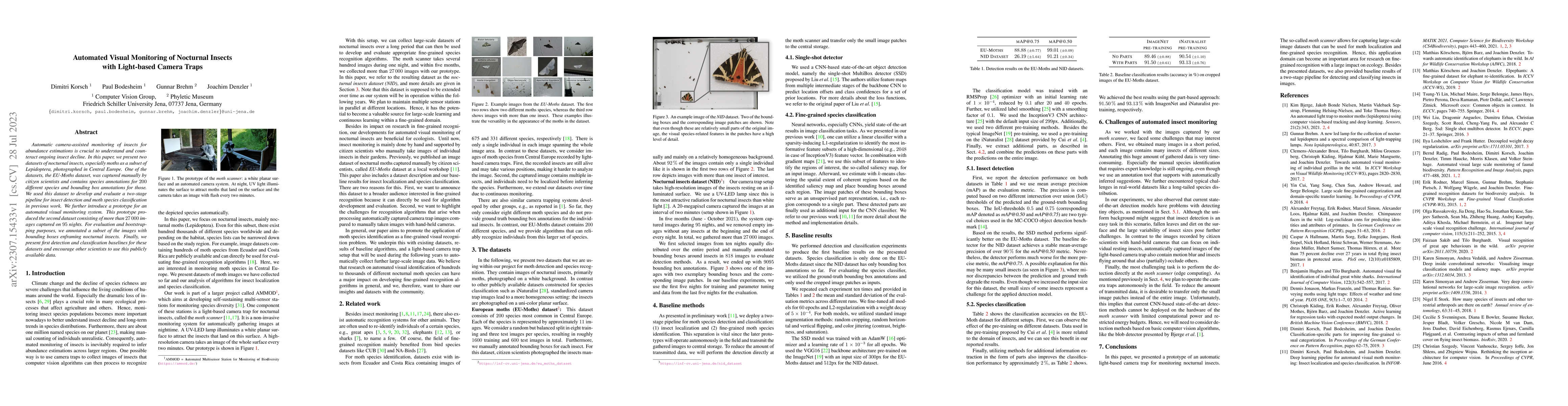 Thumbnail for Automated Visual Monitoring of Nocturnal Insects with Light-based Camera
  Traps