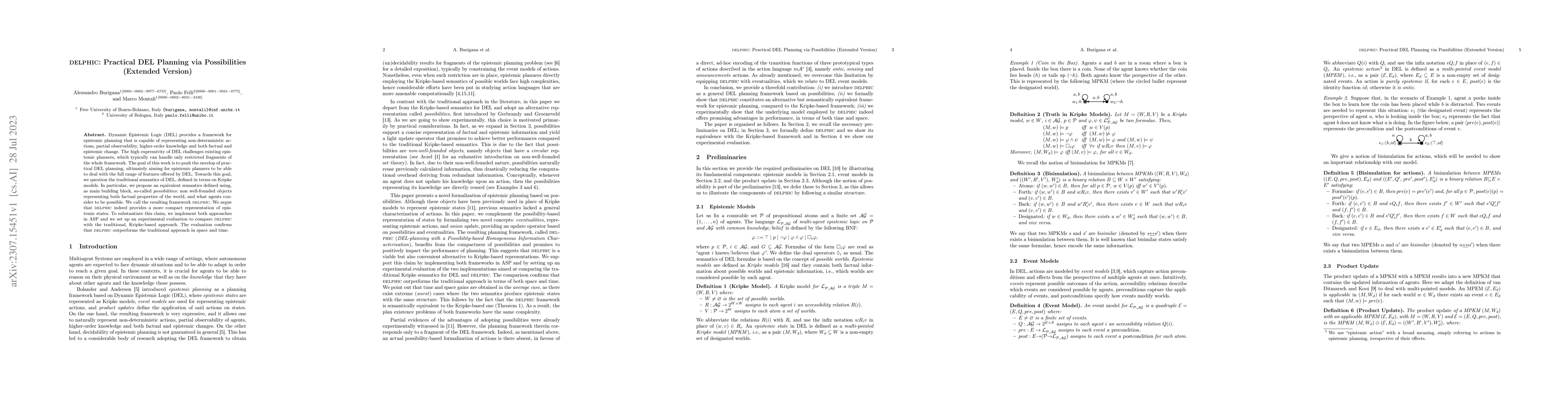 Thumbnail for DELPHIC: Practical DEL Planning via Possibilities (Extended Version)