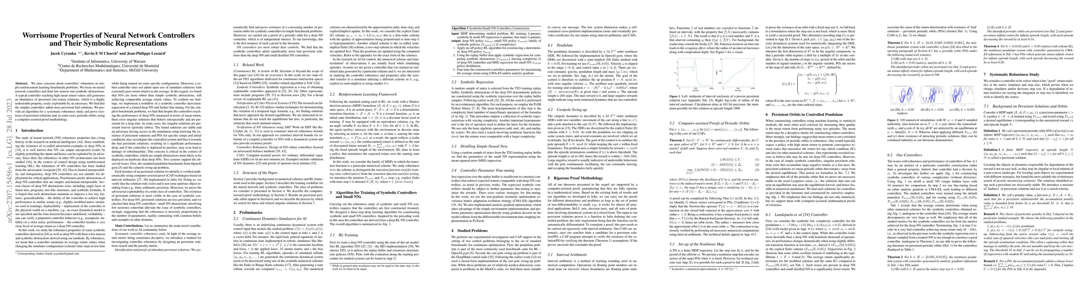 Thumbnail for Worrisome Properties of Neural Network Controllers and Their Symbolic
  Representations