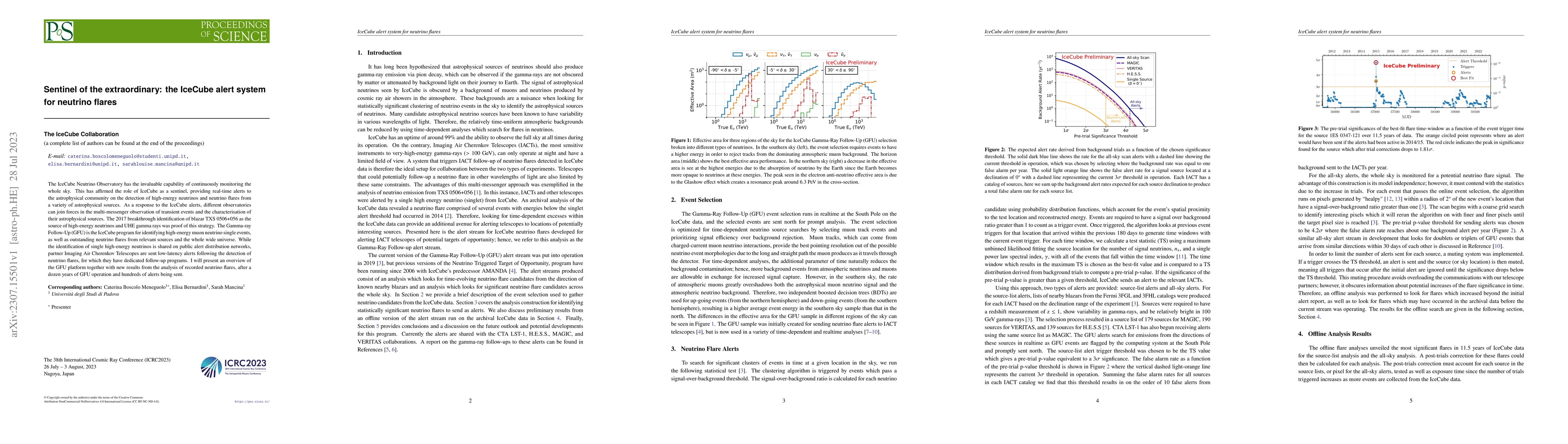Thumbnail for Sentinel of the extraordinary: the IceCube alert system for neutrino
  flares