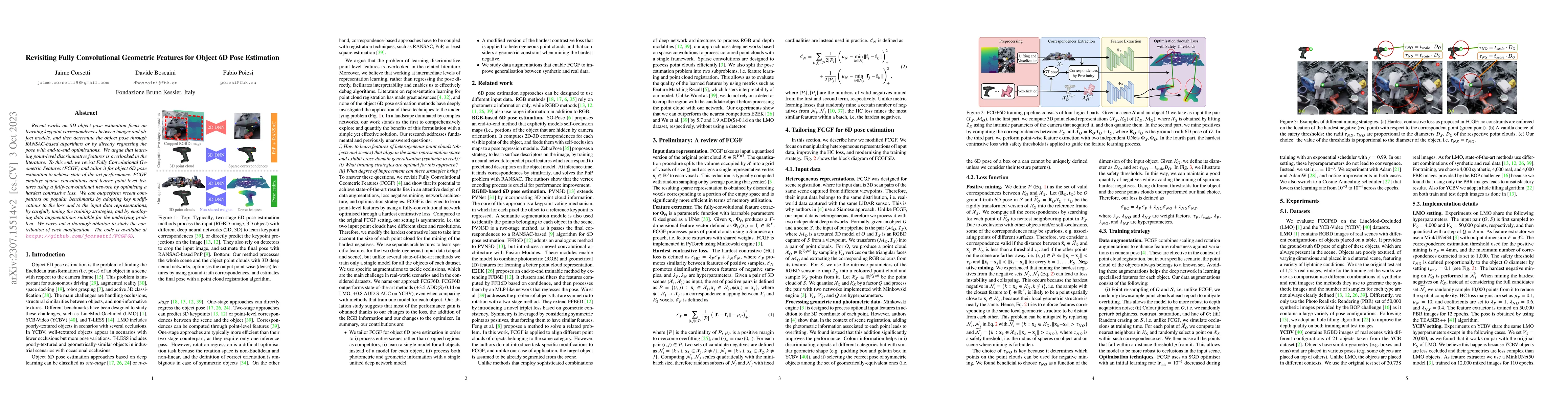 Thumbnail for Revisiting Fully Convolutional Geometric Features for Object 6D Pose
  Estimation