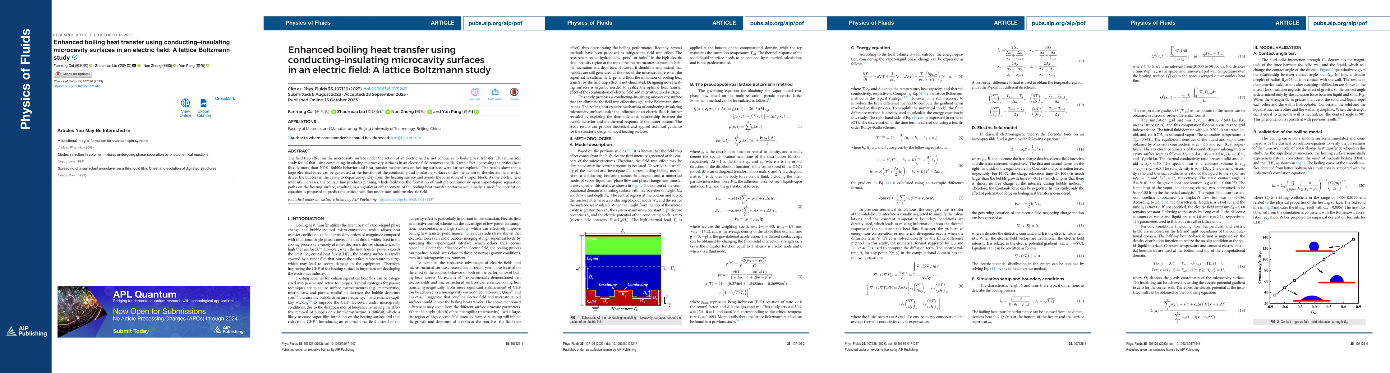 Thumbnail for Enhanced boiling heat transfer using conducting-insulating microcavity
  surfaces in an electric field: A lattice Boltzmann study