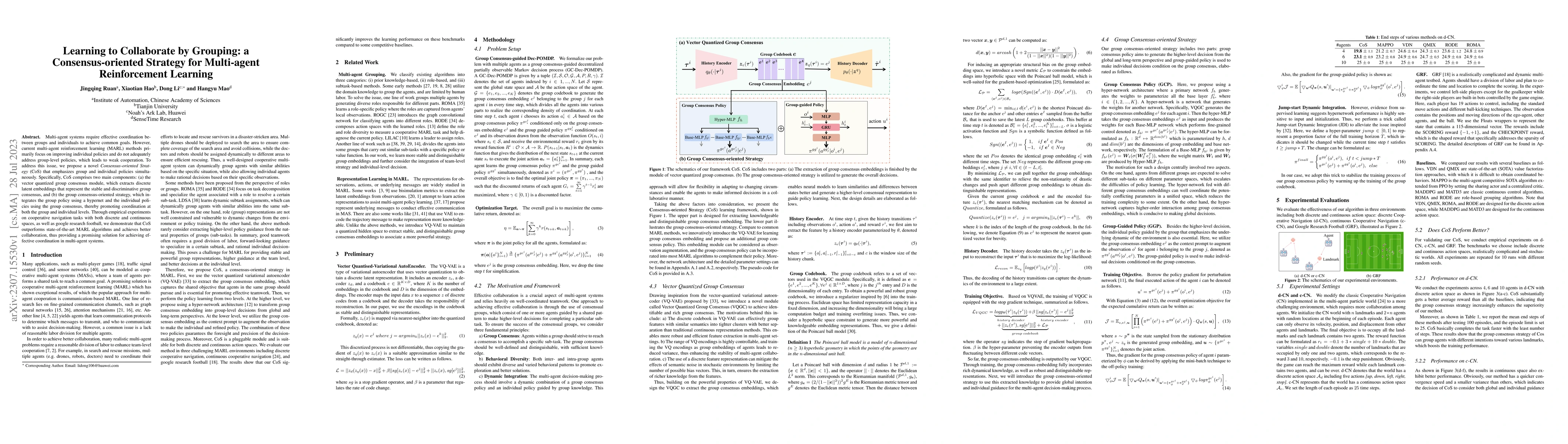 Thumbnail for Learning to Collaborate by Grouping: a Consensus-oriented Strategy for
  Multi-agent Reinforcement Learning