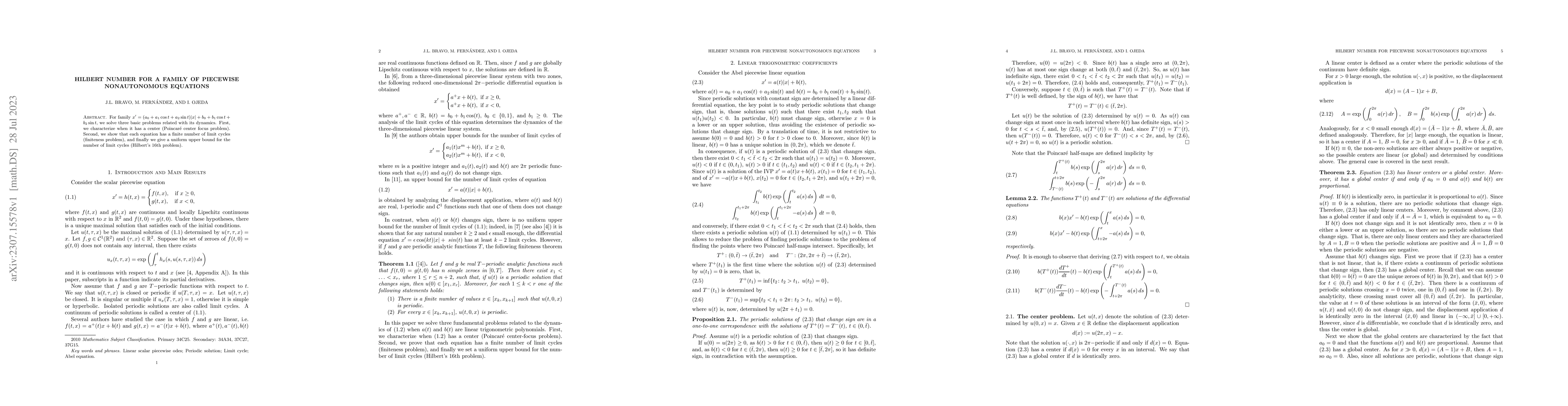Thumbnail for Hilbert number for a family of piecewise nonautonomous equations