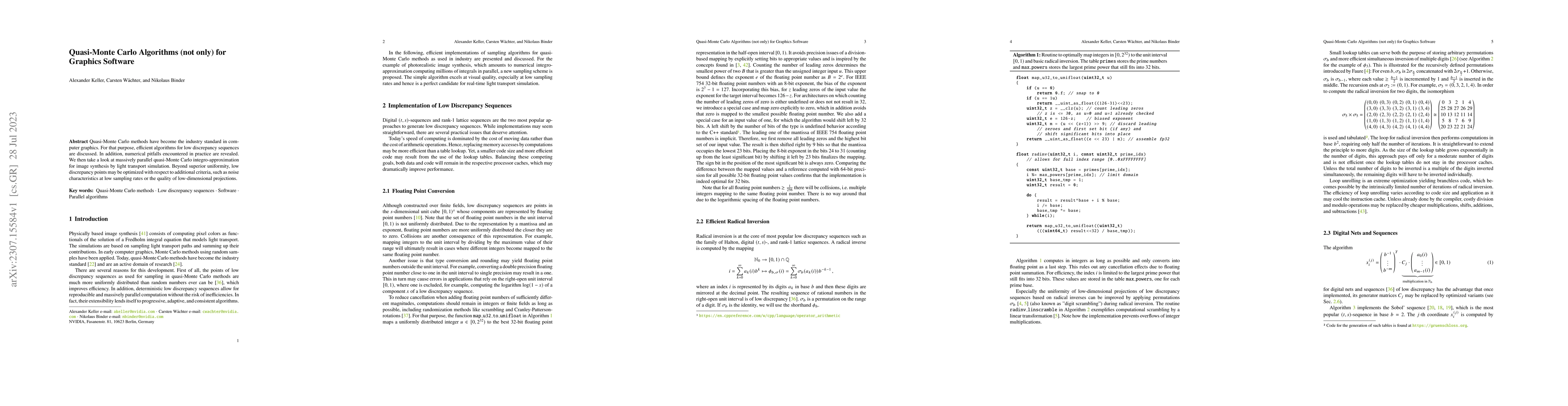 Thumbnail for Quasi-Monte Carlo Algorithms (not only) for Graphics Software