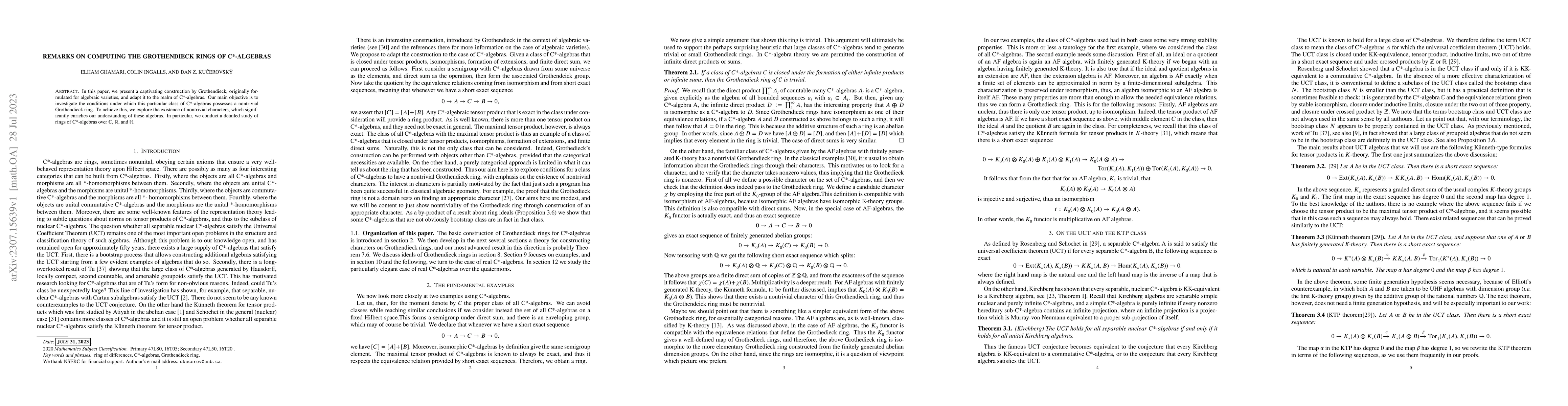 Thumbnail for Remarks on computing the Grothendieck rings of C*-algebras